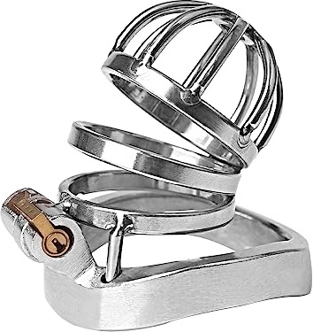 Steel Stainless Inverted Chastity Cage Male Cage Chastity Device Chastity Lock Beginner Cage Male Metal Beginner Device Penis Ring to Prevent Erection Bondage for Men