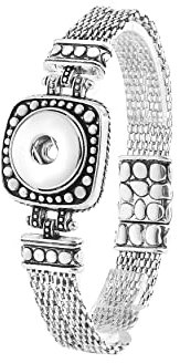 ANDANTE Metall Armband für Chunks Click-Buttons (18-22 cm) - Kompatibel mit allen Chunk-Herstellern