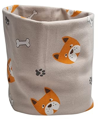 Barn pojkar flickor bomull multianvändning halsvärmare halsduk hatt bandana, Hund – beige, one size