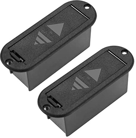 2-teiliges Batteriefach 9V Aktiv-Gitarren-Tonabnehmer-Akkupacks 9-Volt-Batteriekasten-Fall Gitarrenzubehör 81x29x30mm Stil A