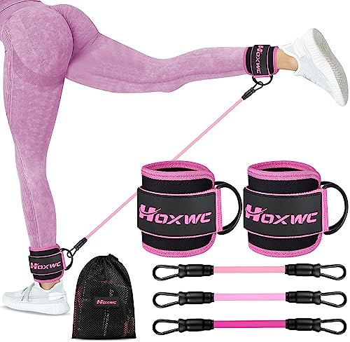 HOXWC Bandas de Tobillo con puños para Entrenamientos de piernas y glúteos, Bandas de Resistencia para contragolpes y Entrenamiento de Cadera