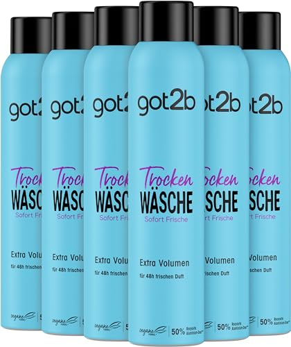 got2b Schwarzkopf Trockenshampoo Trockenwäsche Extra Volumen (6x 200 ml), Dry Shampoo mit Sofort-Frische-Effekt & Volumen-Boost, Trockenshampoo ohne Rückstände, mit bis zu 48 h Duft