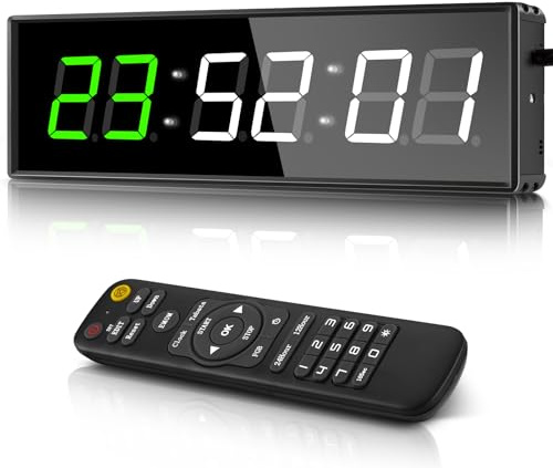 PELLOR Gym Clock, Gym Timer with Stopwatch Count Down/Up
