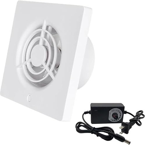 3 inch Extractor Fan 75 mm Exhaust Fan with 11-Speed Governor, Silent Wall Mounted Vent Fans for Ventilation, 48 CFM, for Bathroom Shoe cabinet Doghouse Greenhouse Garage Attic, 75mm