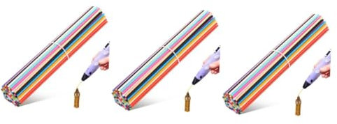 PartyKindom 330 Stücke Pcl Filament Nachfüllungen Für Druckstifte Farben Flexibles Material Für Präzises Drucken Einfache Handhabung Für Kreative Projekte Und Modelle 2.5mm