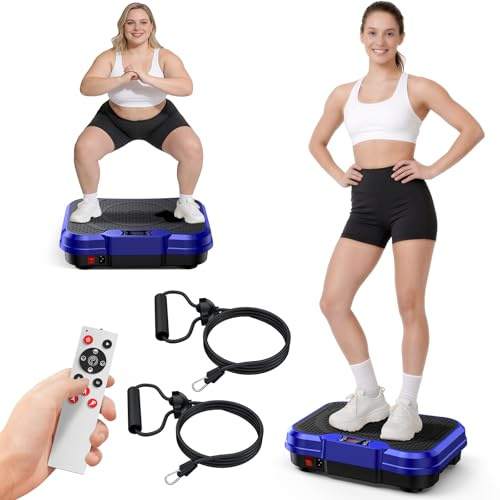 Trekora Vibration Plate Exercise Machine, Vibrating Fitness Platform for Lymphatic Drainage, Full Body Shaker Workout Equipment, Vibrate Fitness Platform for Home Women Men Exercise Gym (Blue)