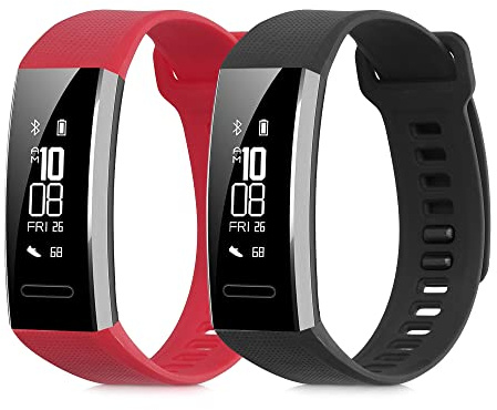 kwmobile 2x Cinturino TPU Silicone Fibbia Compatibile con Huawei Band 2 / Band 2 Pro Cinturino - Cinturini 16-22 cm