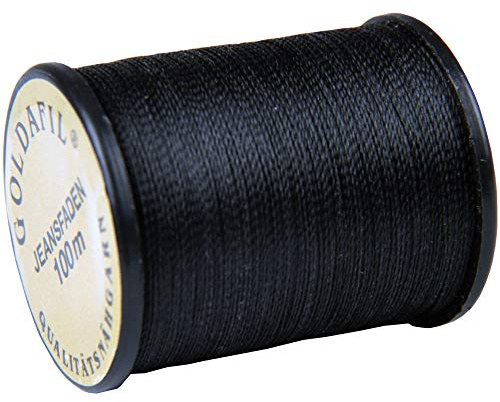 Bestlivings Filo di Jeans, 100 m di qualità – Filo da Cucito in 210 D/2 – Jeans Denim, 100% Nylon – Filo antistrappo per Macchina da Cucire, Nero, Confezione da 4