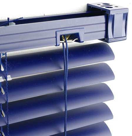 WR-Design PVC Jalousie Dunkel Blau Orient - Breite 50 bis 120 cm - Höhe 160/220 cm - Tür Fenster Rollo Kunststoff Jalousette Fensterjalousie Lamellen Plastik (90 x 160)