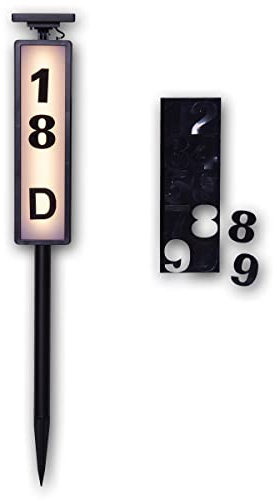 Star LED Solarleuchte PATHY, warmweiß, mit Hausnummern, Dämmerungssensor, Leuchte mit Erdspieß, IP44