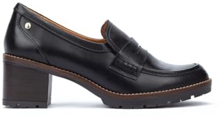 Pikolinos Llanes Zapatos Tacón Mujer | en Cuero | con Elástico | Tacón Alto | Talla EU 35-42 en Color Negro