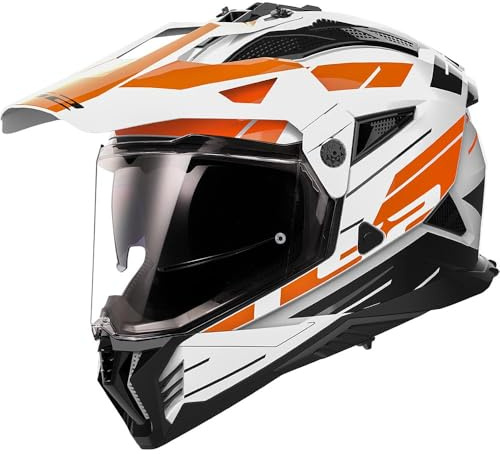 LS2 caschi da motocross Pioneer II Namib white orange S