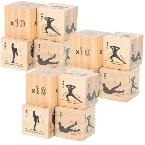 BESTonZON 3 Juegos Digital Barras De Empuje Gimnasia Equipo De Fitness En Casa Equipo De Gimnasio Ejercicio Dados De Entrenamiento De Fitness Accesorios Estante Black De Madera