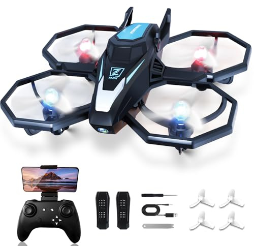 Drones for Kids with Camera, Remote Control Mini Drones for Adults with Altitude Hold, One-Key Take Off/Landing, 3 Speed Modes, Headless Mode, 2 Batteries 1080P HD RC Quadcopter for Boys and Beginners