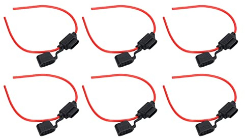 Soporte de Fusibles en Línea Conjunto para Fácil Cableado - 10 Paquetes de Resistencia Al Agua y Resistencia a la Fusión con Fusibles (18AWG, 10A)