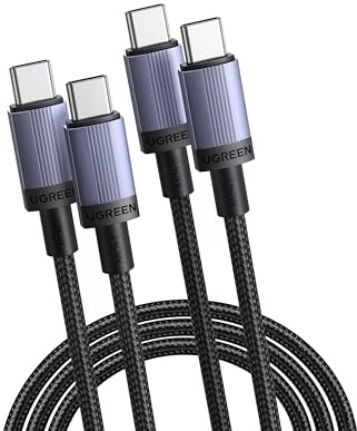 UGREEN 240W USB C to USB-C Cable 2 Pack PD 3.1 Fast Charging Cable Type C Charger Lead Compatible with MacBook Pro/Air, HP Laptop, iPad Pro/Air, iPhone 16/15, Galaxy S25 Ultra, 2x1M