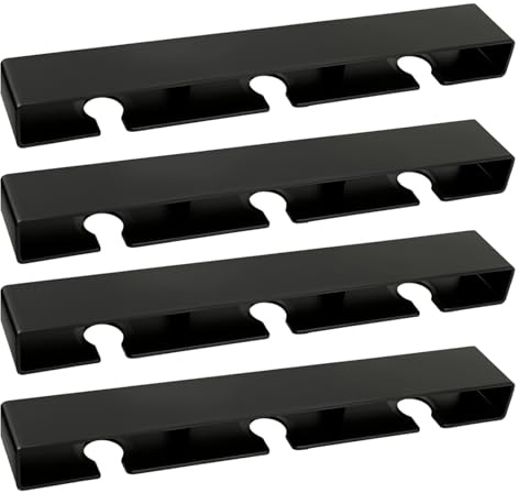 Gykutix 4 Piezas Soporte para Copas de Vino Colgante de Pared, Colgador Copas Sin Taladrar Autoadhesivo, Estante Organizador de Copas para Barra, para Uso en Cocina, Bar, Restaurante, Negro