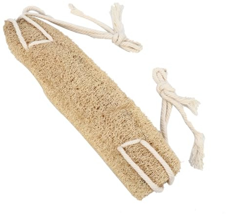 Garneck Bande Exfoliante Luffa Naturel Dos avec Longue Sangle Épaisse, Nettoyage Profond et Mousse Riche pour Bain Quotidienne et Soin des Pores et Épaules