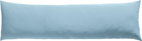 REDBEST Seitenschläferkissenbezug Single- Jersey San Francisco, Rauchblau Größe 40x140 - weiche Qualität, bügelfrei, praktischer Reißverschluss, 100% Baumwolle