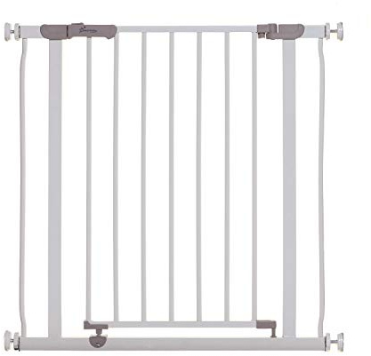 Dreambaby Ava Baby Safety Gate, Pressure Mounted Security Gate - Fits Opening from 75-81 cm Wide - with Double Locking Mechanism Feature - White - Model G2095BB