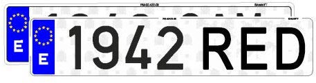 EPM Matrículas para Coches Acrílicas (Juego 2 Unidades) Se entregan con Adhesivos o Tornillos para el Montaje. Larga Ordinaria 520x110 mm Homologación Europea.