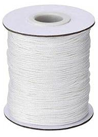Cordón para persianas romanas de 1,5 mm y 2 mm en color blanco (2 mm, 20 metros)