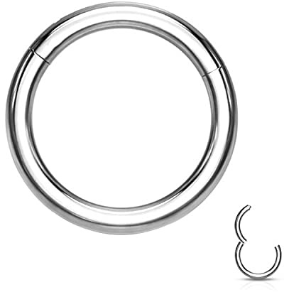 WARRIOR Piercing in Titanio Sterile Piercing ad Anello Cerchio per orecchi naso sopracciglio labbro capezzolo orecchio PTY02 (diametro 12mm, spessore 1.2mm)