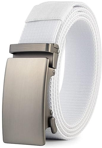 DOOPAI Elastischer Gürtel Herren Stretchgürtel Herren Gürtel Weiß 125cm