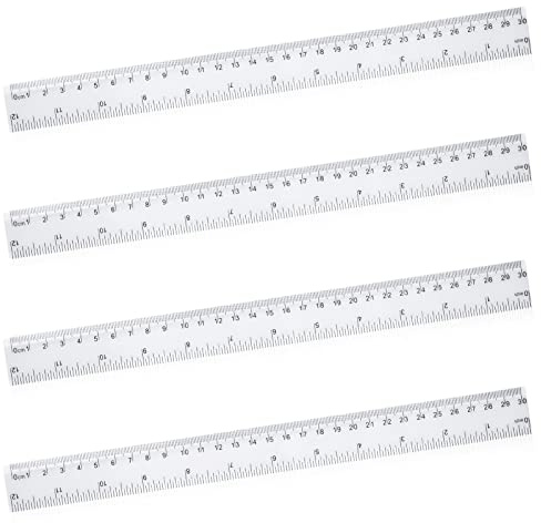 4 pièces Règle 30 cm, Règles en plastique transparent incassable