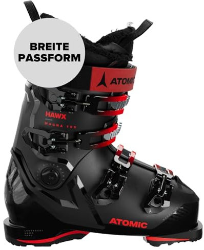 ATOMIC HAWX Magna 100 GW Skischuhe - Größe 30/30.5 - Alpin-Skischuh für Erwachsene in Schwarz/Rot - 102mm breite Passform - Stabile Prolite Konstruktion - Memory Fit für präzisen Sitz