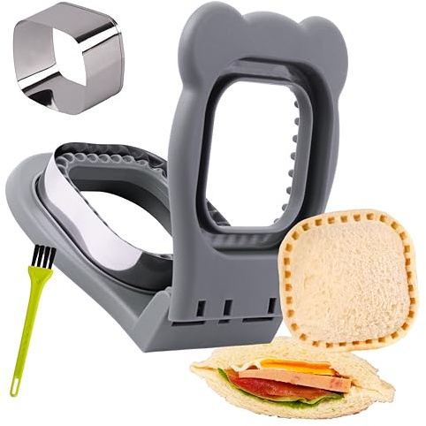 Uncrustables Sandwich Maker Sealer Cutter, Crustless Sandwich Cutter, PB&J Uncrustable Maker - Color Grey, Square Shape
