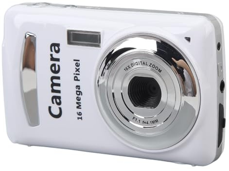 VBESTLIFE Cámara Portátil, Cámara Compacta HD 1080P de 16 MP, Cámara Vlog con Pantalla de 2,4 Pulgadas, Zoom Digital 16X, Sistema de Estabilización Multieje, para Fotos de Viajes Al Aire