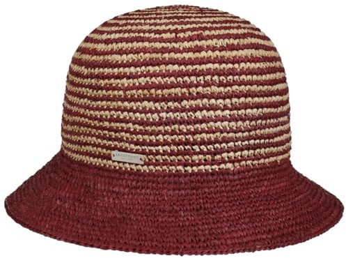 Seeberger Twotone Raffia Sonnenhut Sommerhut Glockenhut Strohhut Raffiahut Damenhut Damen - Frühling-Sommer Sommer - One Size Bordeaux