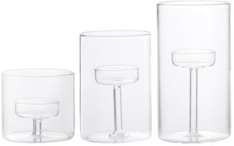 Teelichthalter aus Glas, Teelichthalter - 3 Stück klare Kerzenhalter,Teelichthalter, Kerzenständer aus Glas für Hochzeit, Par, Heimdekoration