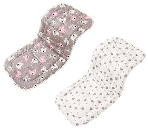 Vändbar barnvagn sätesfoder andningsbar bomull barnvagnar sittdynor barnvagn infogningsdyna universellt tvättbart barnvagnsskydd för Buggy Baby barnstol 73 x 35 cm (koalaträd)