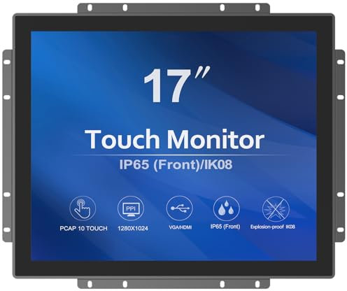 GreenTouch Monitor touch industriale a telaio aperto 17 10 punti - PACP - 1280 x 1024 - Alloggiamento in metallo con porte HDMI, DVI e VGA integrate