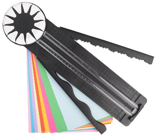 Papierschneider, 12-in-1 Schneidemaschine Papier Mit Schnittlinienführung Und Seitenlineal, Multifunktionale Papierschneidemaschine Bastelpapierschneider Für Scrapbooking, Karton