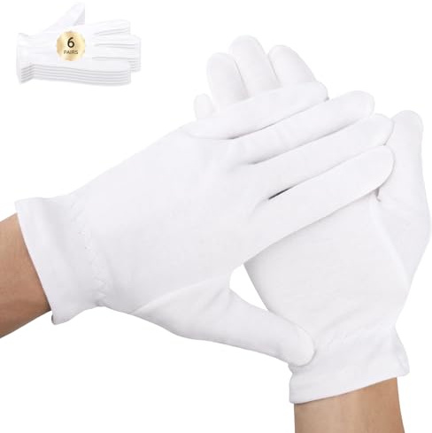 Segbeauty 12 guantes hidratantes durante la noche, guantes de mano con banda elástica, 6 pares de guantes de loción para hombres y mujeres, guantes de humedad para dormir para manos secas, guantes de