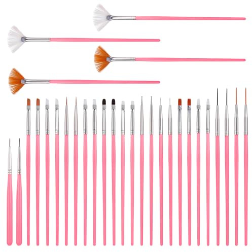 30 PCS Food Brush, Pastry Brushes for Baking, Fondant Paint Brush Cake Decorating Tools Cookie Brushes DIY Tool Set Cake Decorating Painting Tool, Pink