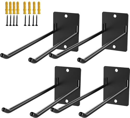 S.Fine Lot de 4 Crochets Robustes pour Garage 30 cm, Crochets Muraux pour Chaises Pliantes, Poussettes, Échelles, Outils de Jardin, Tuyaux – Solution de Rangement Garage (4)