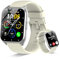 Smart Watch for Men Women, 2025 1.85 Smartwatch Answer/Make Calls, Fitness Watch with Heart Rate/Sleep Monitor/Step Counter, 110+ Sport Modes, IP68 Waterproof Activity Trackers for Android iOS White
