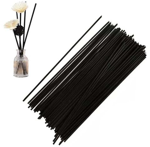 Trifletopia 50Pcs reed diffuser sticks - black reed diffuser sticks - thickened reeds for diffusers - suitable for essential oils