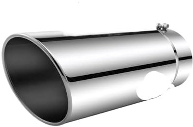 YSQIFBABD Coche Tubo Escape Tubo Escape Universal Recto 5 Pulgadas Entrada y 6 Pulgadas Salida Coche Punta Escape 15 Pulgadas de Longitud anticorrosivo Cola Escape Acero INOX
