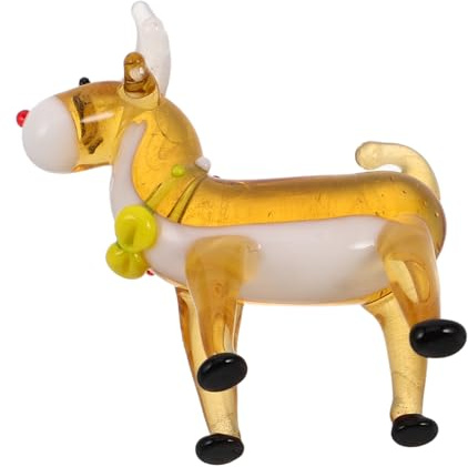STOBAZA Figurine Verre de Renne de Noël Compacte Décor de Bureau Élégant Fait Main Ornement de Table Minimaliste pour Décoration de Fête
