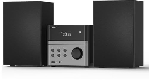 Stereoanlage Kompaktanlage 30W RMS Soundbox mit CD-Player, Bluetooth, UKW-Radio, USB/AUX-Eingang, Kopfhörerausgang, Fernbedienung