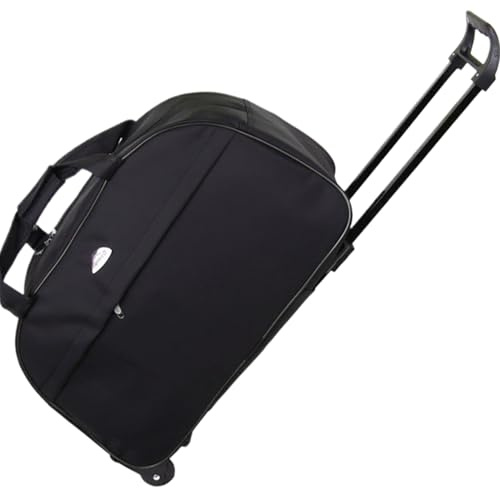 Jeorywoet Bolsa de Viaje con Ruedas (Negra), Bolsa de Lona Impermeable con Ruedas y asa, portátil de Gran Capacidad, para Mujeres y Hombres, Bolsas de Viaje