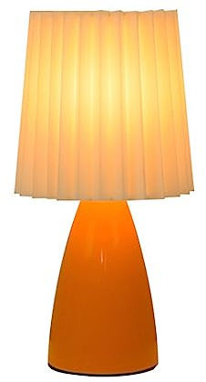 WOHPNLE 3-farbige, stufenlos dimmbare Keramiklampe, Nachttischlampe mit plissiertem Schirm, sanftes Leuchten, Nachttischleuchte, elegante Schreibtischleuchte für Schlafzimmer und