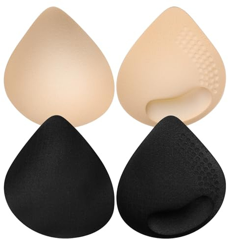 OATIPHO Almohadillas Sujetador de Algodón Lavables y Transpirables, 2 Pares de Insertos para Sujetador Deportivo Ideales para Usar Vestidos y Trajes de Baño