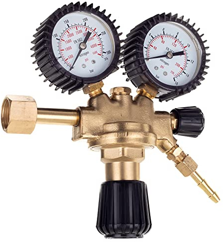 Riduttore di pressione dell'aria per azoto, regolatore di gas anidride carbonica Valvola di sicurezza Portata 30 m3/h Pressione di ingresso 200bar