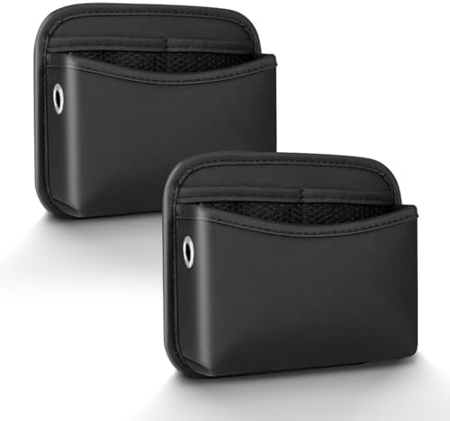 2Pcs Car Side Pocket Organizer, Universal Leather Mini Storage Bag for Cell Phone, Wallet, Key, Glasses, Multifunctional Car Organizer Accessories for Car Seat, Door, Window, Console, 7*4.3*2.2inch